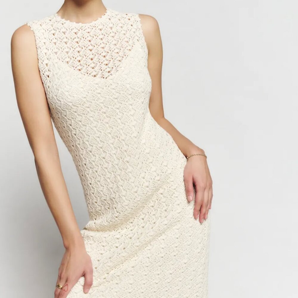 Park Novelty Open Knit Dress | Color: Gossamer